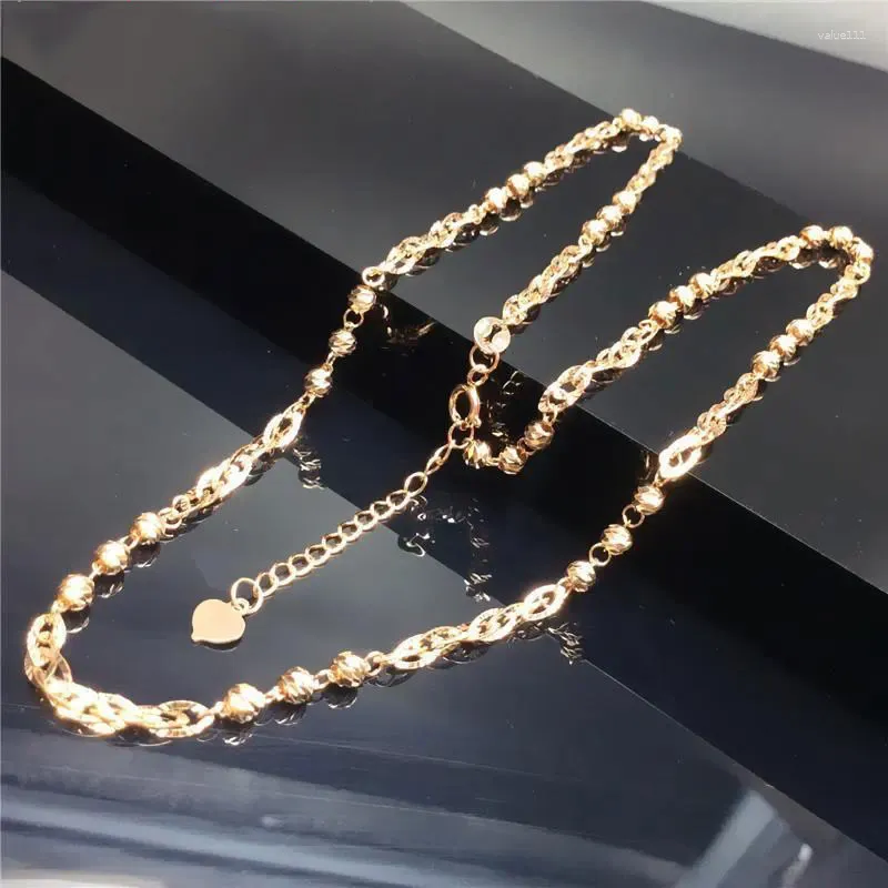 Pendant Necklaces Pure Russian 585 Purple Gold Plated 14K Rose Fashion Shining Japanese And Korean Versatile Design Necklace For Women