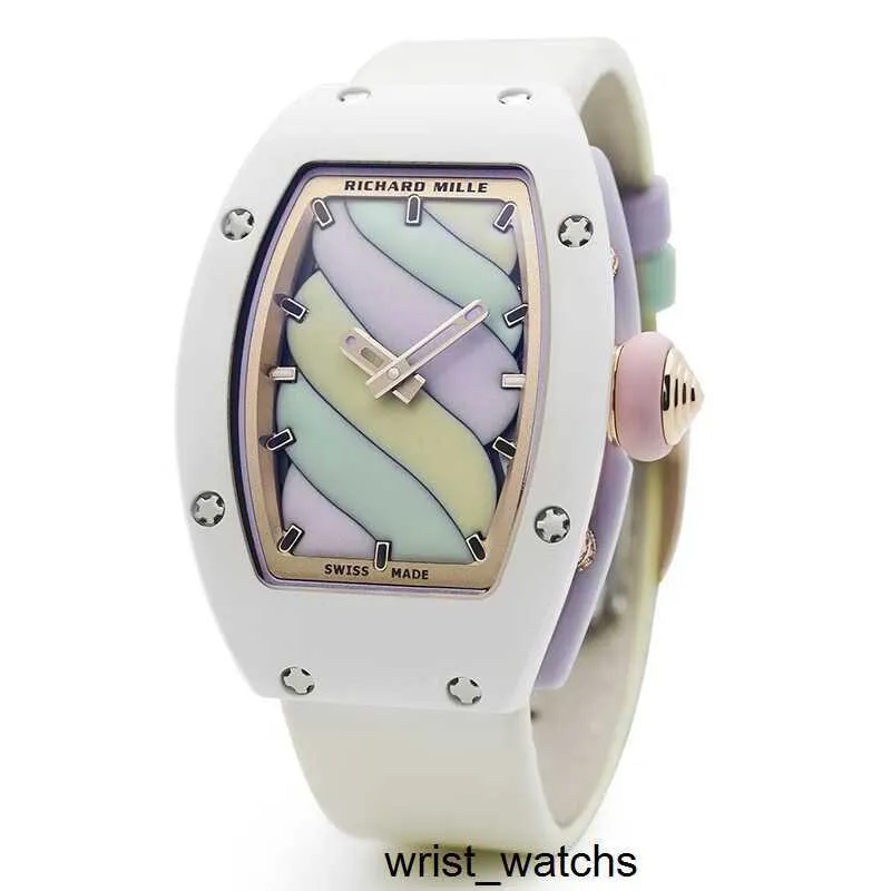 Uhrwerk RM Armbanduhr Richardsmille Armbanduhr RM07-03 Automatische mechanische Uhr Damen Rm07-03 Cotton Candy Hollow Keramik Damenstil