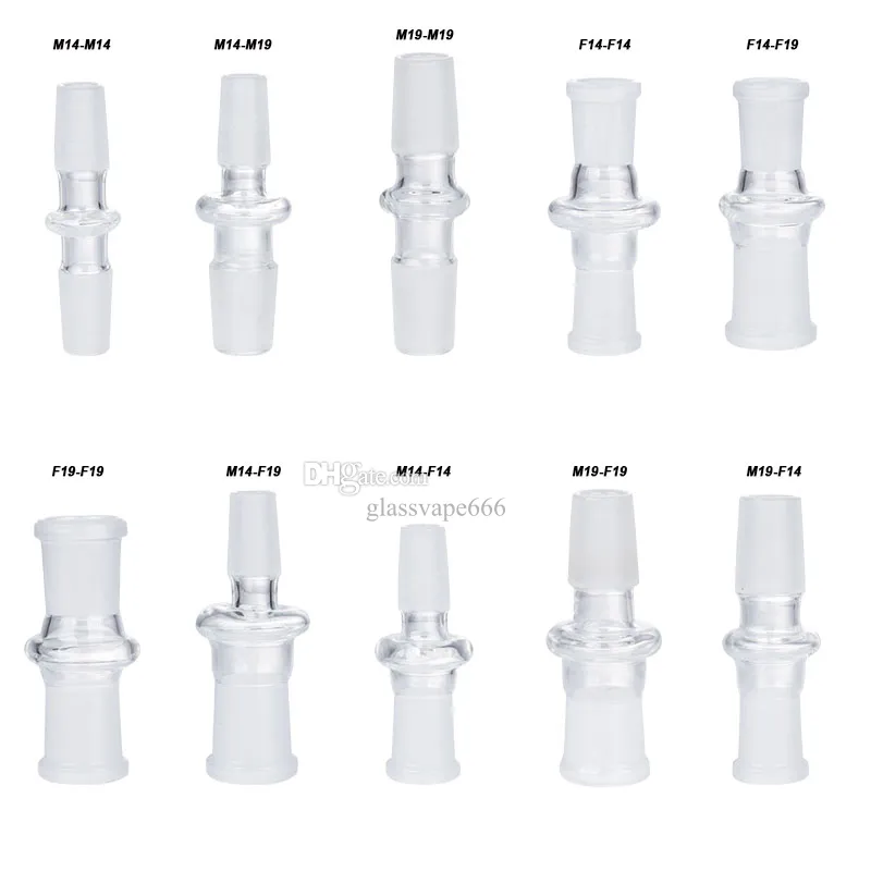 Glassvape666 P006 Adaptateur de Bong en Verre pour Pipe à Fumer Drop Down 14mm / 18mm Adaptateur Mâle Femelle Dropdown 10 Modèles