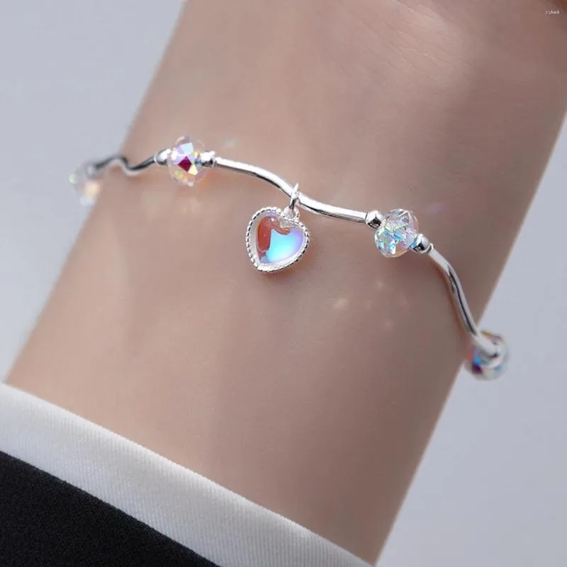 Link Bracelets Y2K Zircon Ins For Women Korean Fashion Sweet Girls Love Moonlight Colorful Bead Bracelet Bangle Party Jewelry Gifts