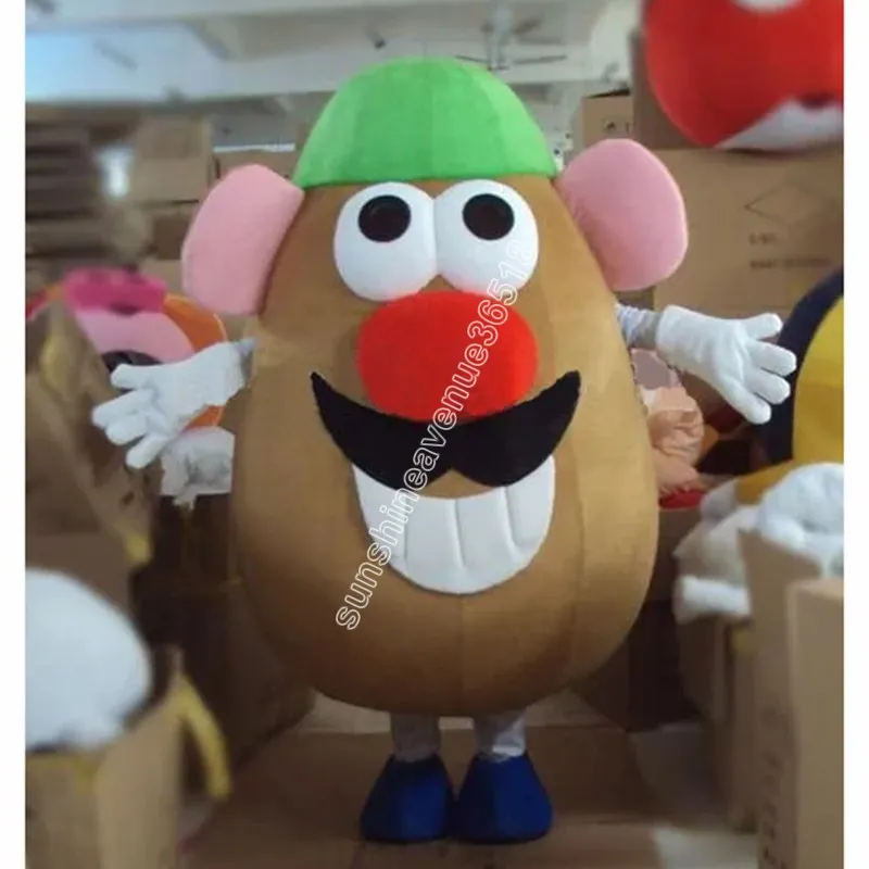 2024 Söt Mr. Potato Head Mascot Costume Cartoon Theme Character Carnival Unisex Halloween Carnival Adults Birthday Party Fancy Outfit For Men Women