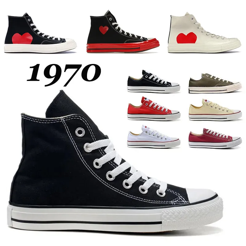 Converse 1970s Des Chaussures décontractées Plateforme Hommes Femmes Marque de luxe Designer Baskets Tout Noir Blanc Vert Rouge Ox formateurs En Plein Air