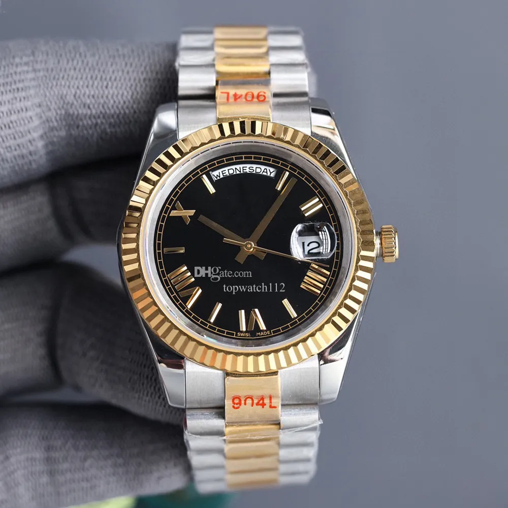 41mm altın çerçeve ve paslanmaz çelik altın kayış sıradan iş saatleri ile moda erkek izleme mekanik kol saati orologio di lusso