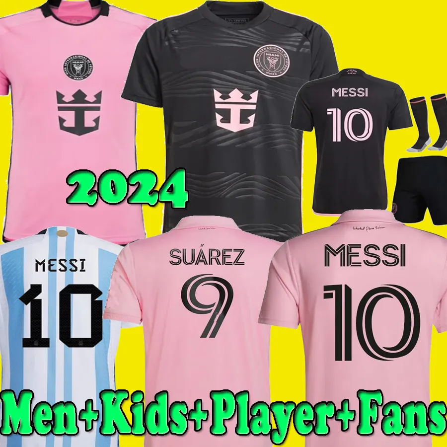 23 24 Inter Miami Messis Soccer Jerseys Suarez Player Version Fans Away Martinez Yedlin Sergio 2023 2024 Camisetas de Futbol Football Shirts Men Kids Women Kits Set Set