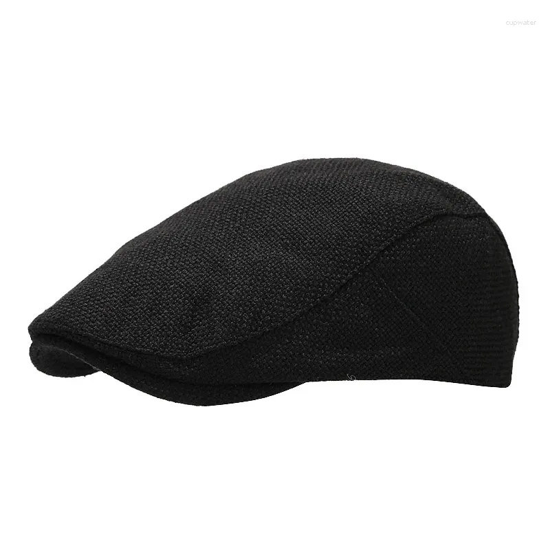 Berets 2024 Spring Smooth Plate Beret Women's Japanese Literature Retro Leisure Artist Hat Men's Fashion Forward