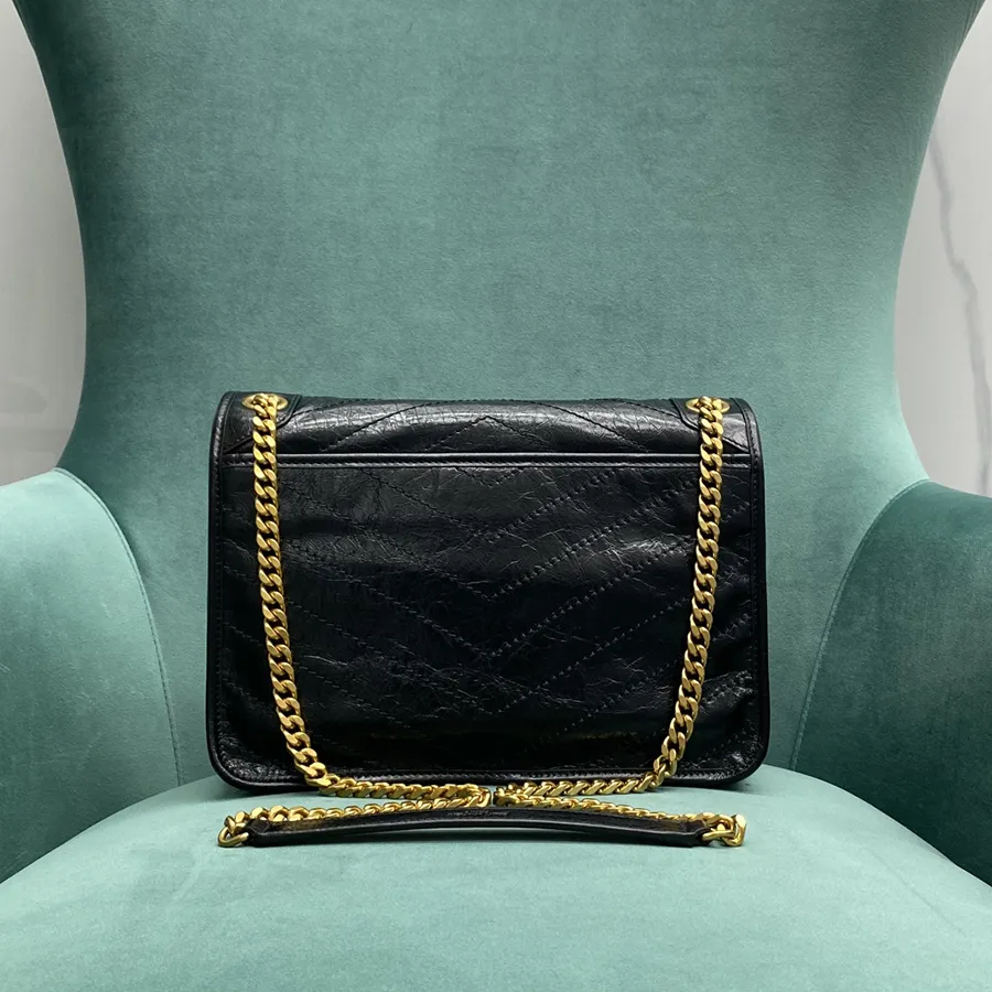 TOP high quality cosmetic bag shoulder bag 28cm medium lady crossbody bag genuine leather chain bag wallet With box