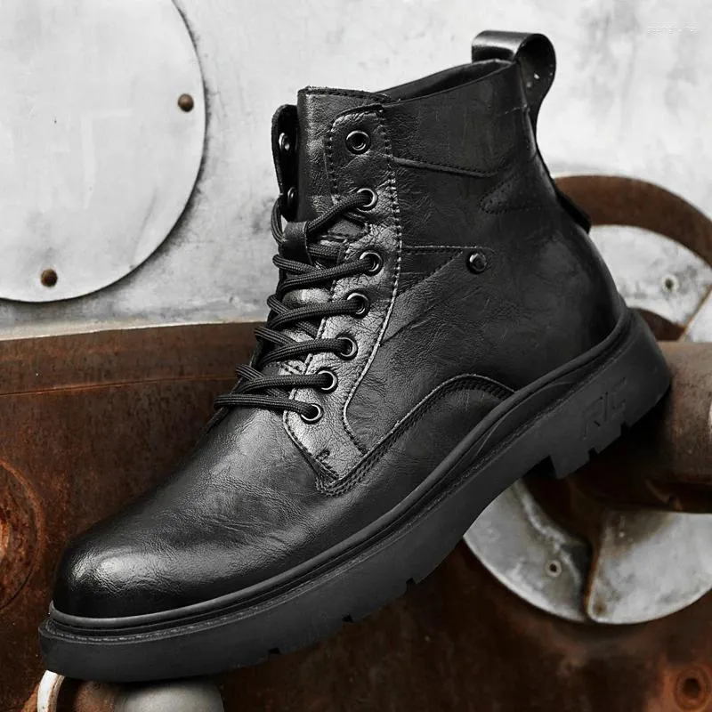 Laarzen Lage Sneakers Hoge Kwaliteit Heren Winter Pluche Sneeuw Echt Leer Herenschoenen Klassieke Militaire Tactische