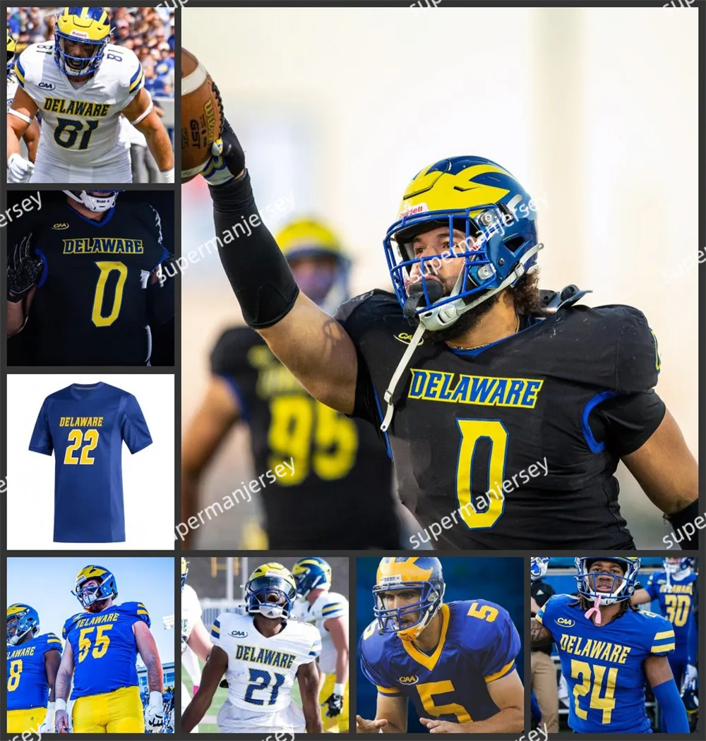 Joe Flacco Jojo Bermudez Delaware Jersey Custom Cucited Kyron Cumby Akhoury Lyde Joshua Youngblood Keyshawn Hunter Delaware Fightin Blue Hens 2024