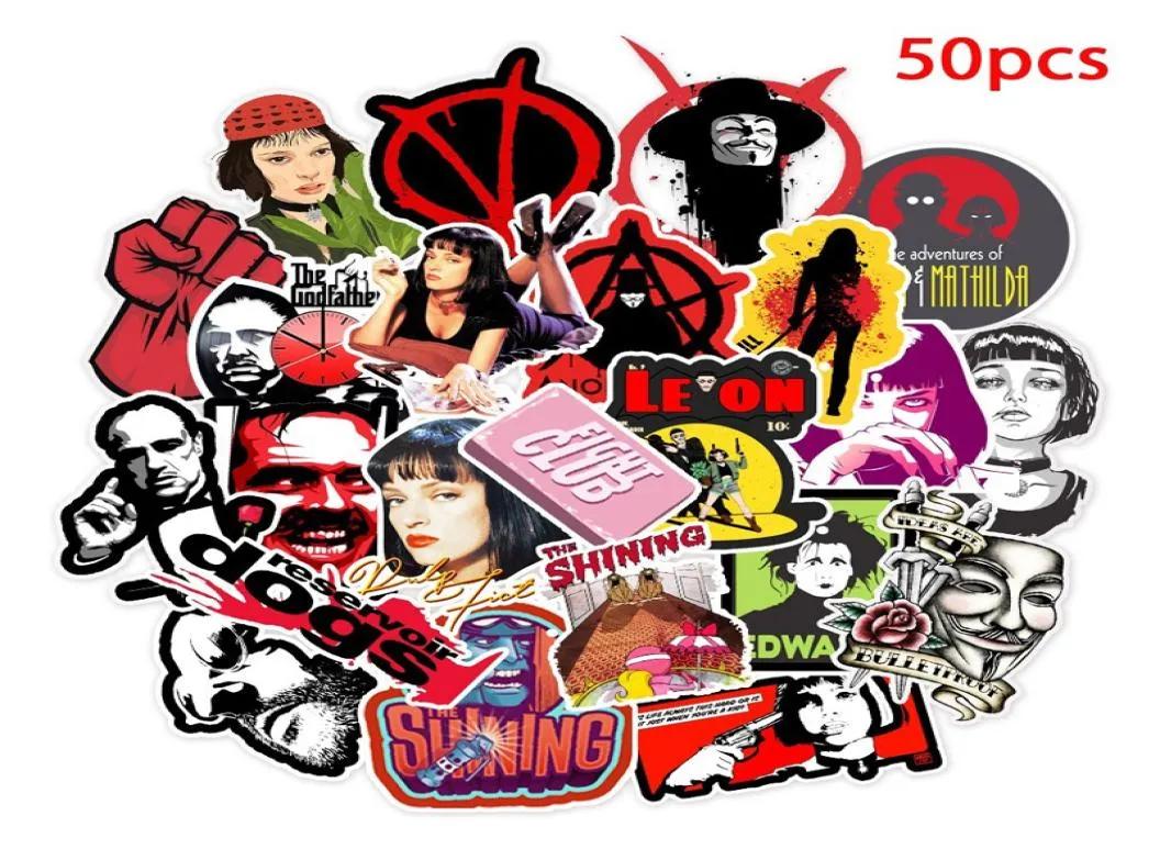 50pcsSet Clássico Cool Movies Personagens Adesivos À Prova D 'Água para Skate Mala Bagagem Guitarra Laptop Graffiti Adesivos Motor4892539