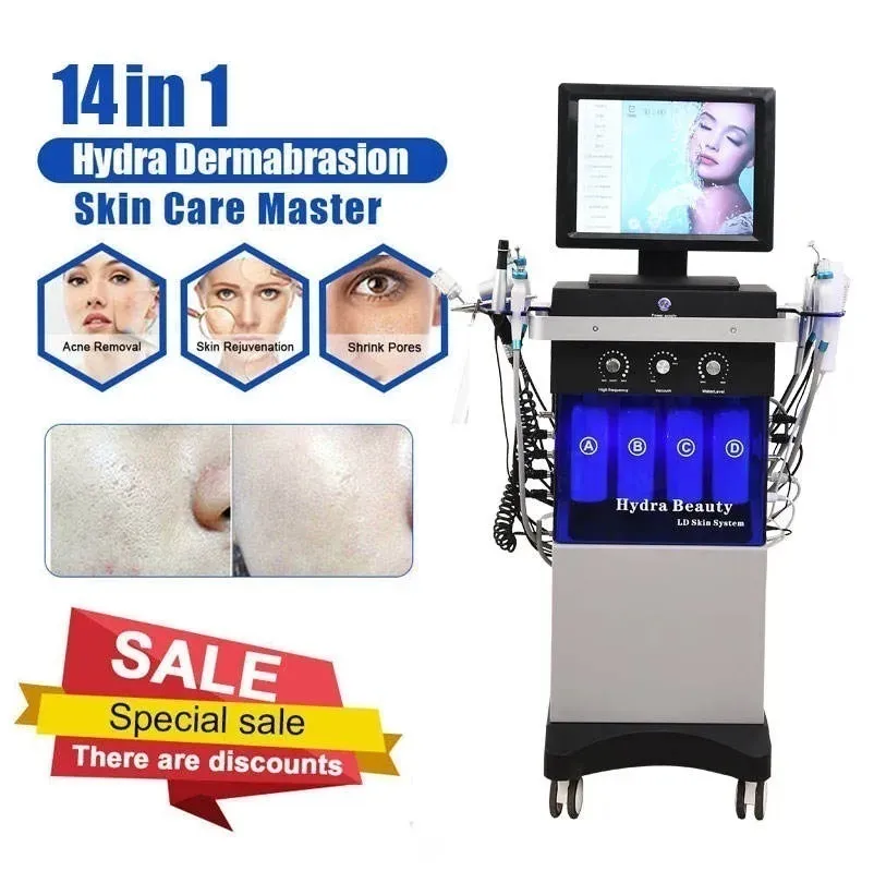 Professionell 14 i 1 Diamond Hydra Dermabrasion Peeling Hydrabeauty Water Jet Aqua Beauty Machine