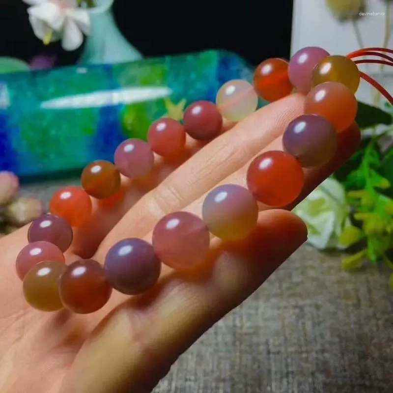 Strand Natural Colorful Salt Source Crystal Beads Bracelet 10.8-9.8mm