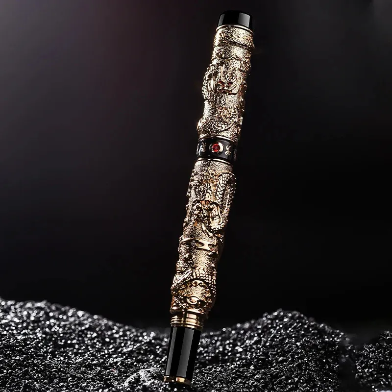 Luksusowe wysokiej jakości Dragon Fountain Pen Pen Vintage Ink Pens