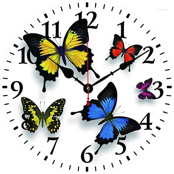 Wall Clocks Colorful Butterfly Clock Modern Design Living Room Bedroom Office Decoration Kitchen Art Watch Home Decor