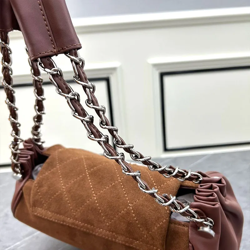 Fashion Designer bag New brown frosted cowhide vintage bag Hand-held crossbody bag size 28x15x6 Dumpling underarm bag