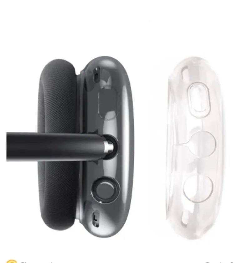 AX Pro 2 Bluetooth Kulaklık Aksesuarları Şeffaf TPU Katı Silikon Su Geçirmez Koruyucu Kılıf Airpod MAXS kulaklık kulaklık kapağı CA 78 684025