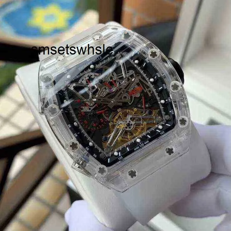 Luxury Watch Movement Men Swiss Sapphire Datum för gummi Mekanisk kvarnspegel RM011 Automatisk rem Brand Designer Sport