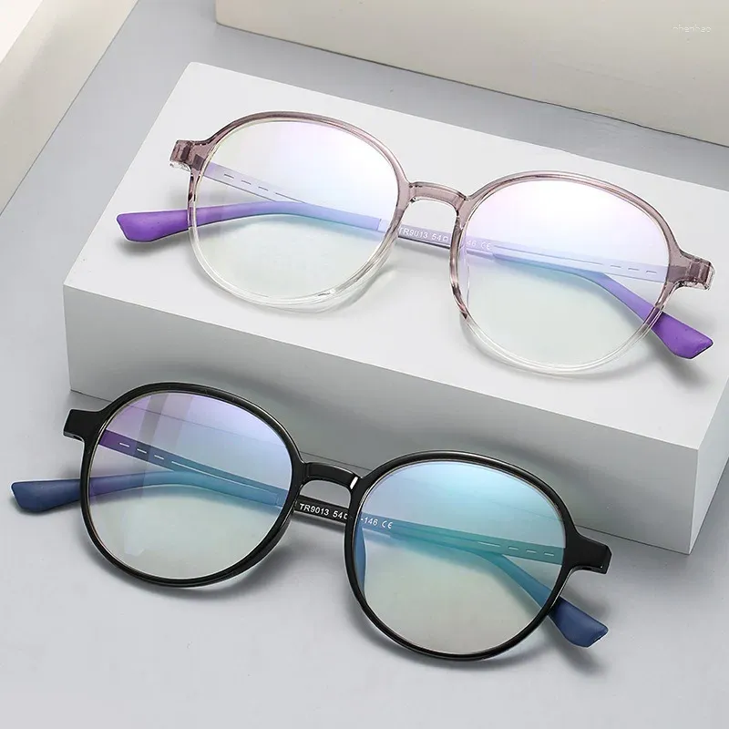Solglasögon ramar fashionabla små runda ramar platt spegel unisex anti blå ljus studenter glas designer glasögon för män