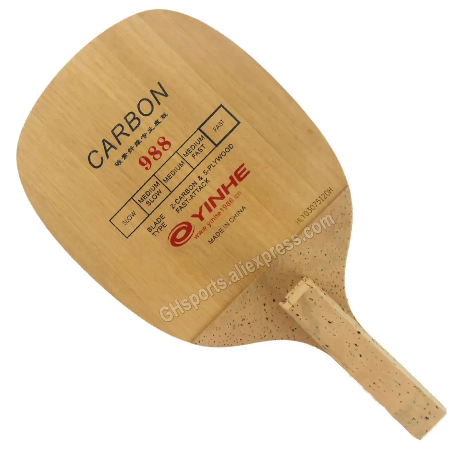 Original Yinhe 988 Carbon Table Tennis Blade Fast Attack Japanese Penhold JS Handle Racket Ping Pong Bat Paddel 240123