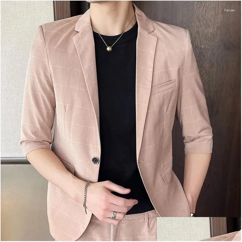 Mens Suits Blazers B2156-Mens Suit Winter P Style Anpassningsbara Drop Delivery Apparel Clothing Otmsy