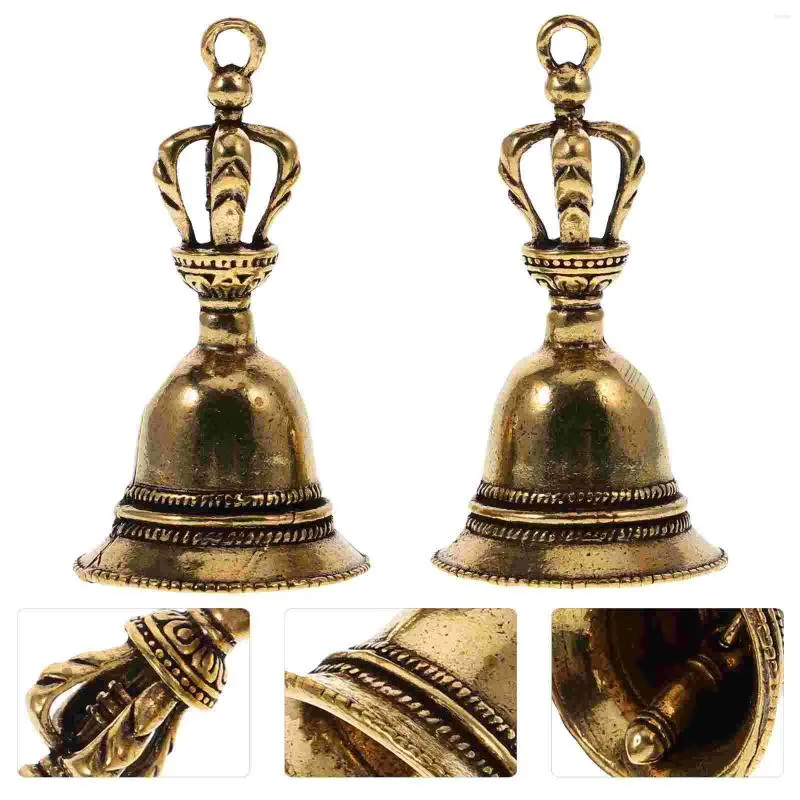 Party Supplies 2sts mässing Bell Charms Ornament Keychain Pendant Handheld Tibetan Vintage for Smyckes Making DIY