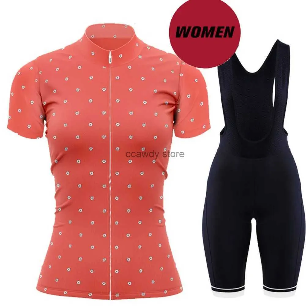 Heren Trainingspakken Zomer Fietskleding voor Vrouw 2023 Nieuwe Roze Korte Seve Breathab Jersey Set Racefiets Sportkleding ClothesH24126