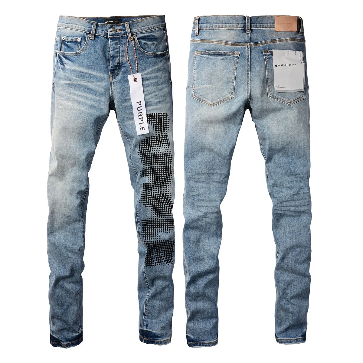 Lila Marke Jeans American High Street Jeans Loch Lila Ruin Robin Religion Hosen malen höhere Devise 32