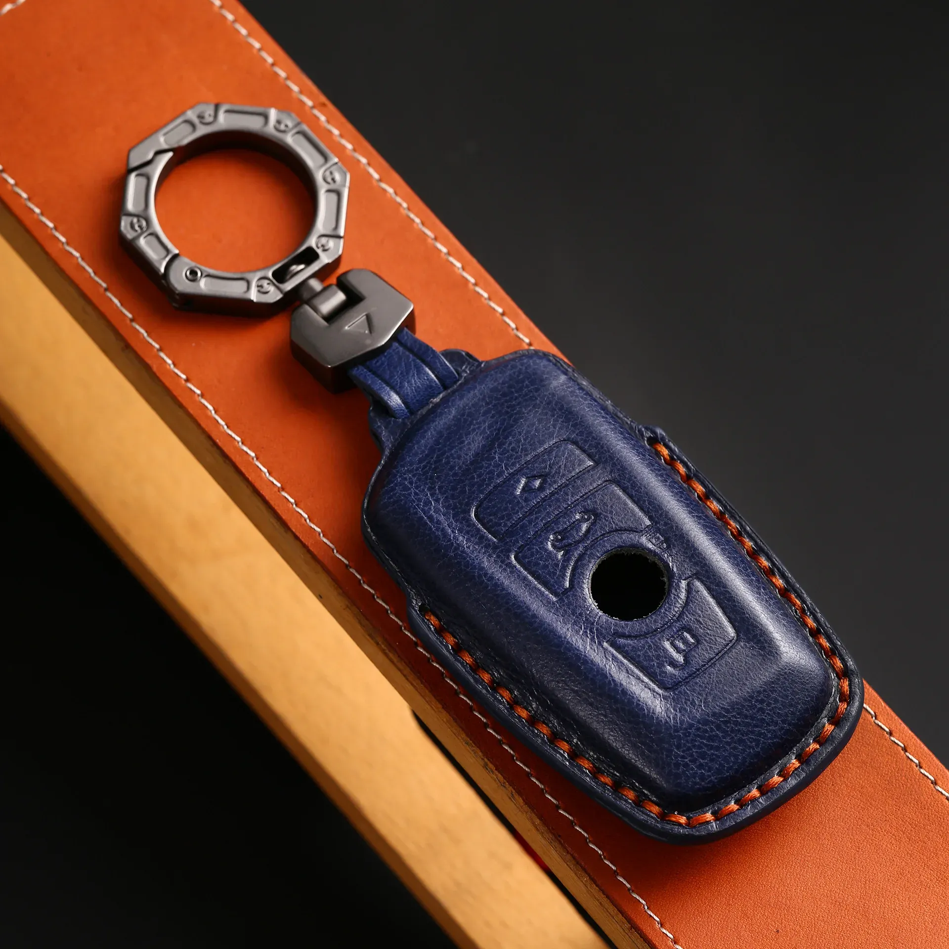 Car Key Cover for MW Series 3 5 X3 X1 X5 530 Keyring Shell Case Genuine Leather