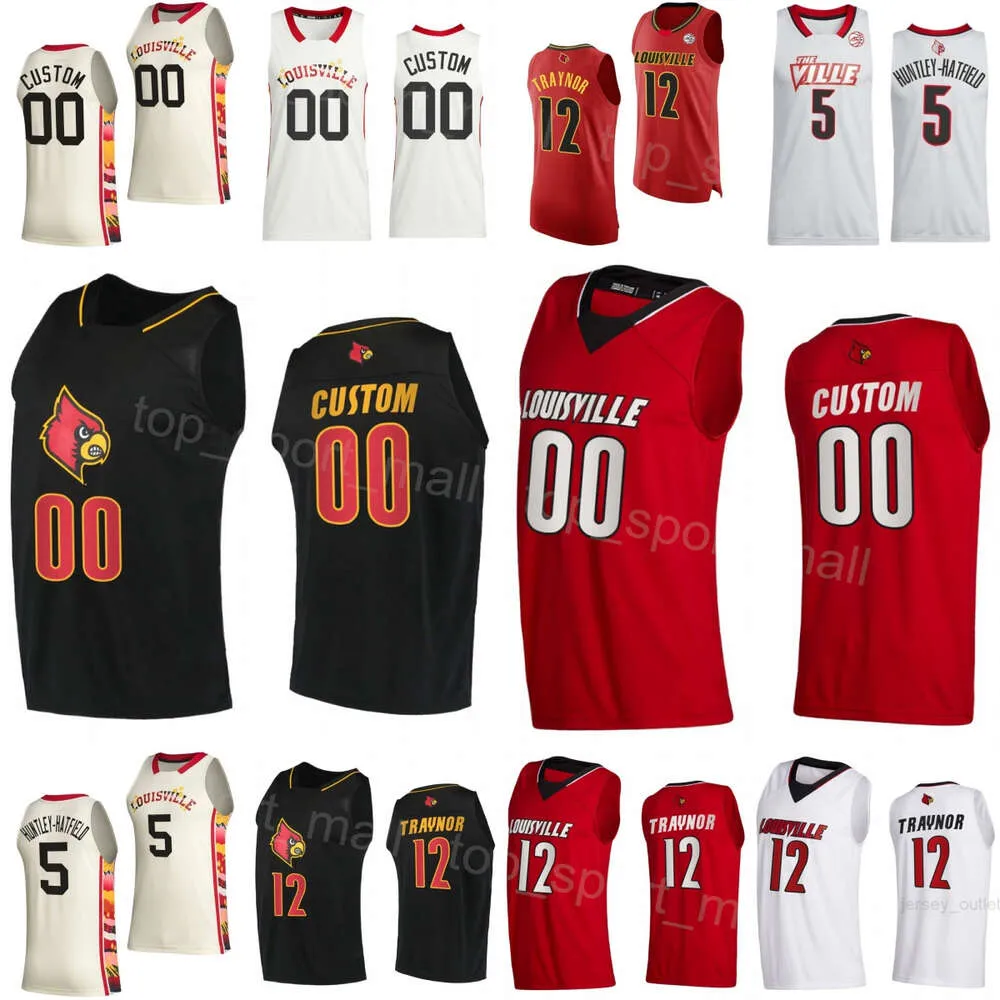 Men Women Kids College Basketball 0 Mike James Jersey 22 Tre White 55 Skyy Clark 12 JJ Traynor 4 Ty-Laur Johnson 5 Brandon Huntley-Hatfield Black Red White University