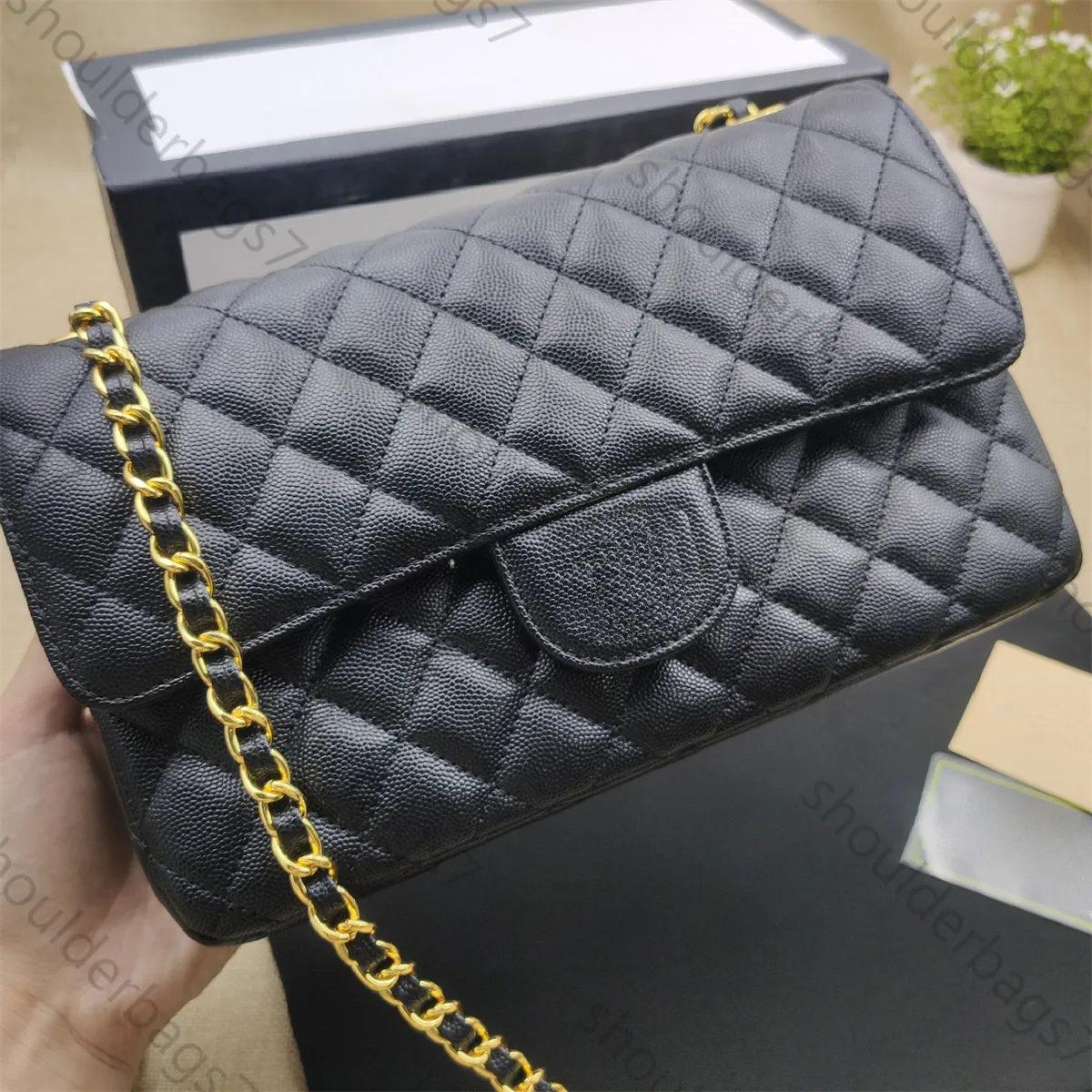 cadeia CF sacos espelho qualidade mulheres designer bolsa clássica aba carteira correntes caviar bagblack ouro couro crossbody sacos para mulher marca bolsa de ombro bolsa preta