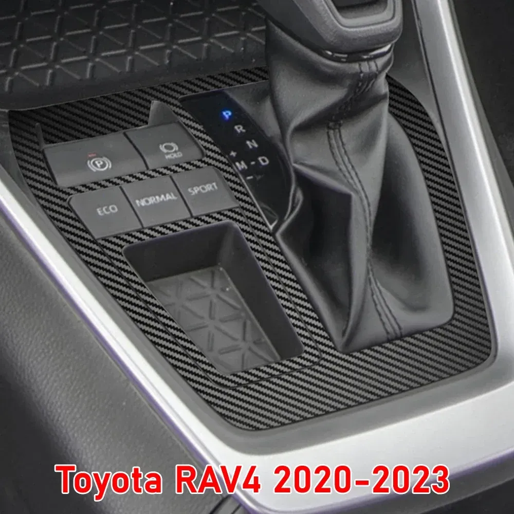 TOYOTA RAV4 2020-2023 Otomobil Pencere Paneli Çıkartma Karbon Fiber Black için Araba İç Çıkartma Dişli Kutusu Koruyucu Film