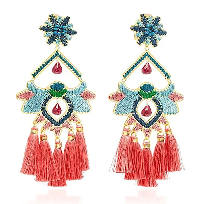 Charm Boho Exaggerated Earrings Creative Women's Bouclesoreil Handmade Winding Insects Tassel Earring Wholesale 2022 New Jewelry