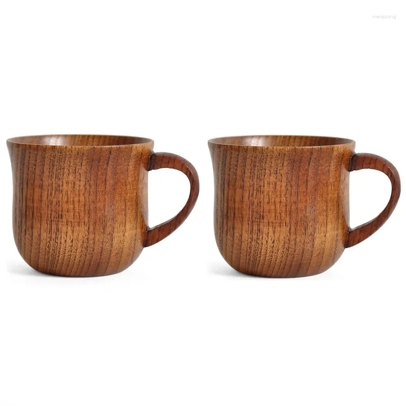 Кружки, 2 шт., высококачественная чайная чашка из натурального цельного дерева, винтажная круглая деревянная кофейная чашка ручной работы, украшение для чая и молока