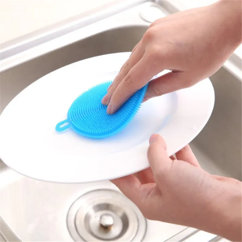 Escovas de limpeza de tigela de prato de PVC multifuncionais 5 cores Esfregão Pot Pan Wash Brush Cleaner Cozinha Pratos Ferramenta de lavagem BH7812 FF