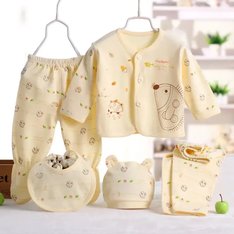 5PCS Set born Baby 03M Clothing Set Brand Baby Boy Girl Clothes Cotton Cartoon Underwear 240118