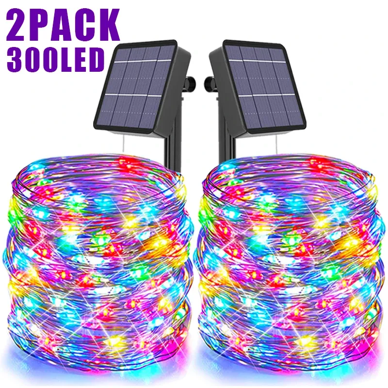 300 Solar LED String Lights Outdoor Waterproof Festoon Garden Decor Christmas Fairy Garland String Lights