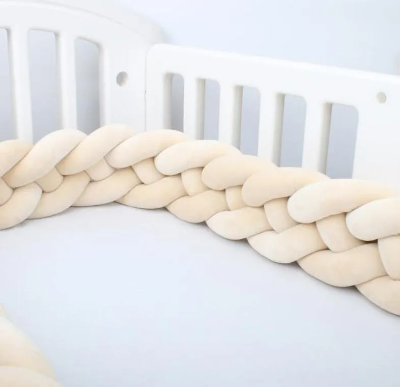 4 Strands Braid Baby Crib Bumper Knot Bed Bumper Nursery Cradle Baby Bedding Room Decor Crib Protector 12cm and 15cm Height 2205263677063