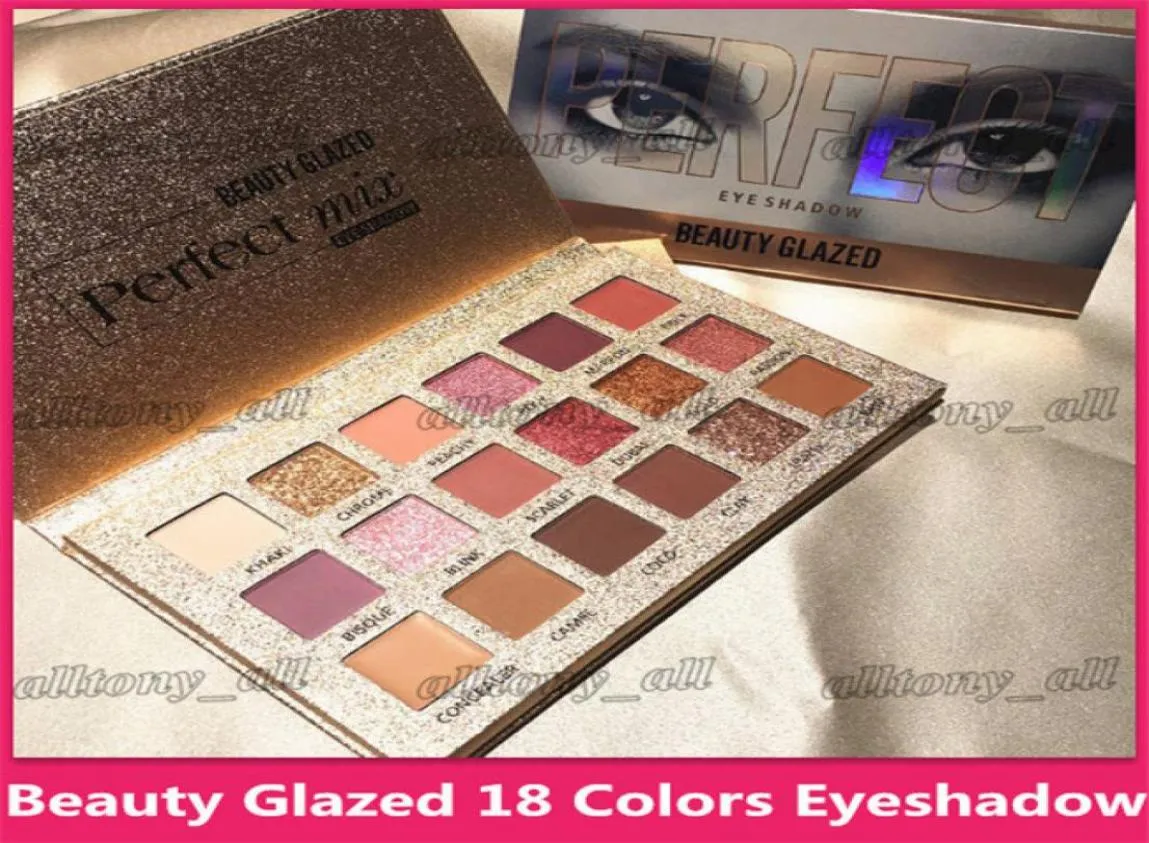 Beauty Glazed 18 Color Nude Shining Eyeshadow Palette Makeup Glitter Pigment Smoky Eye Shadow Pallete Waterproof Cosmetics10946304666622
