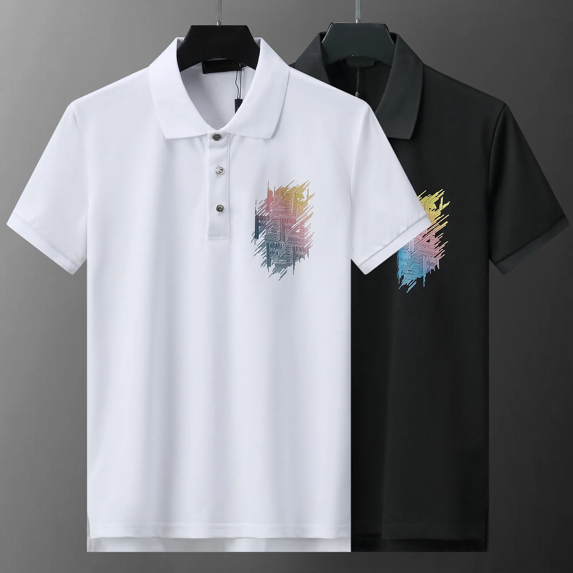 Erkek Polos Designer Baskı Logosu Polo Gömlek Marka Giyim Pamuk Yaz Kısa Kollu İş Tasarımcıları FF TOPS TOT TOT SATIRLI Çizgili Nefes Alabilir Giysiler