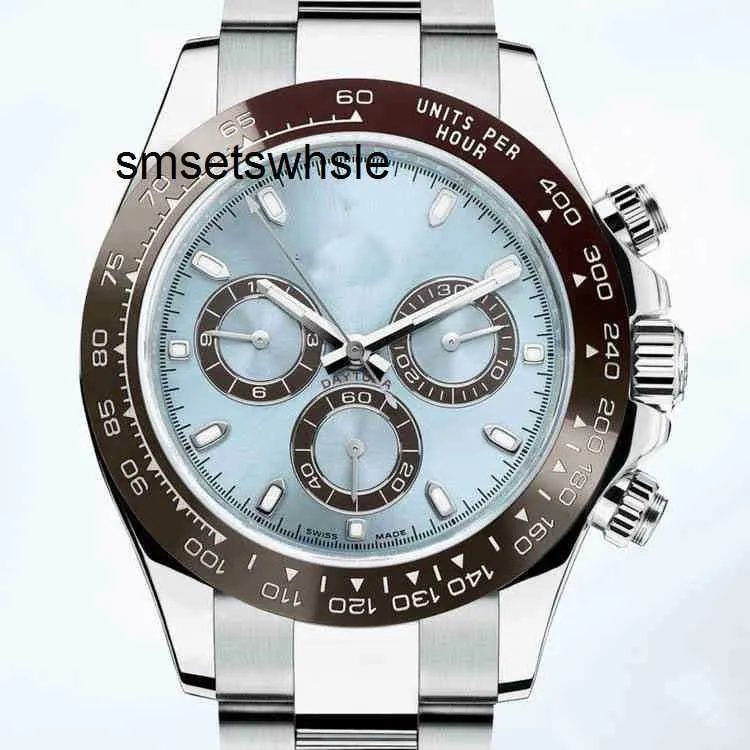 Relógio de luxo limpo inoxidável designer de luxo masculino relógio de aço mecânico tendência três olhos seis pinos relógio