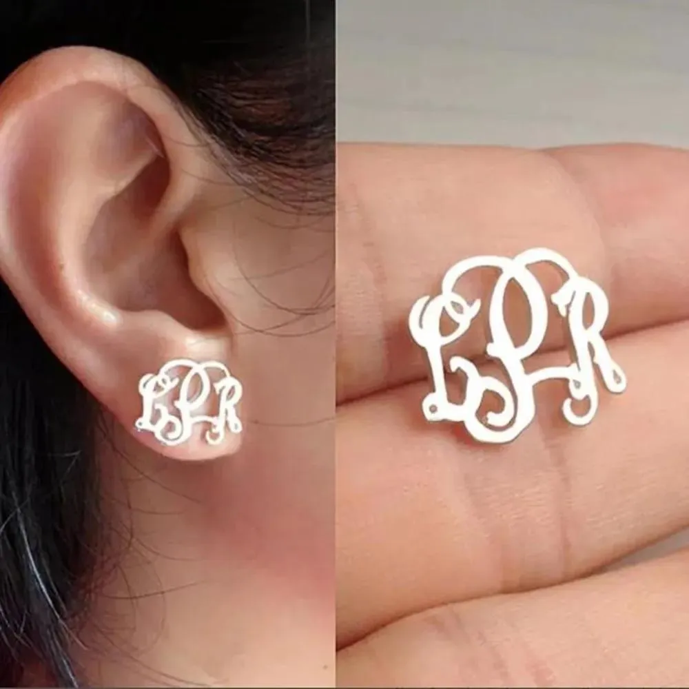 Charm Aurolaco Personlighet Custom Monogram Stud örhängen Namn Önhängen Anpassade brevörhängen gåvor till bästa vänflickor