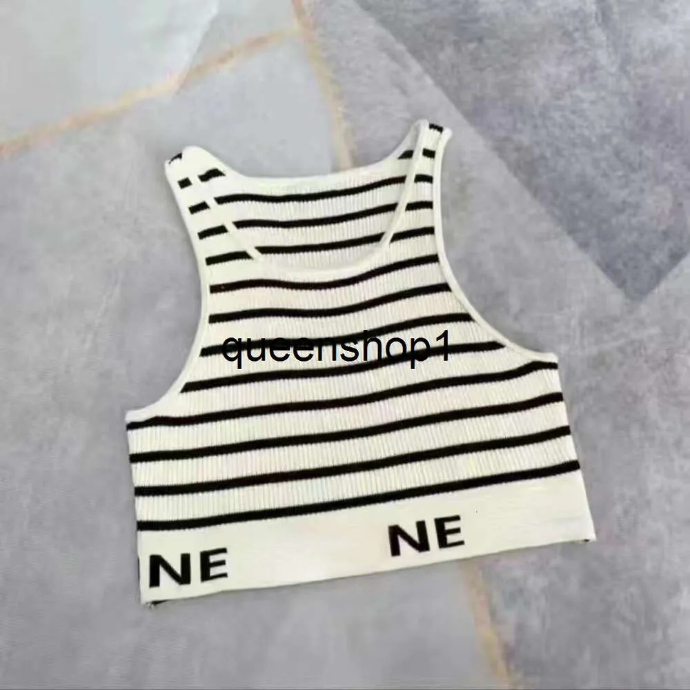 2024Summer knitted vest OP22 striped letter webbing vest Spice LoweeeYiwi Girl Outer Wear sports suspender top