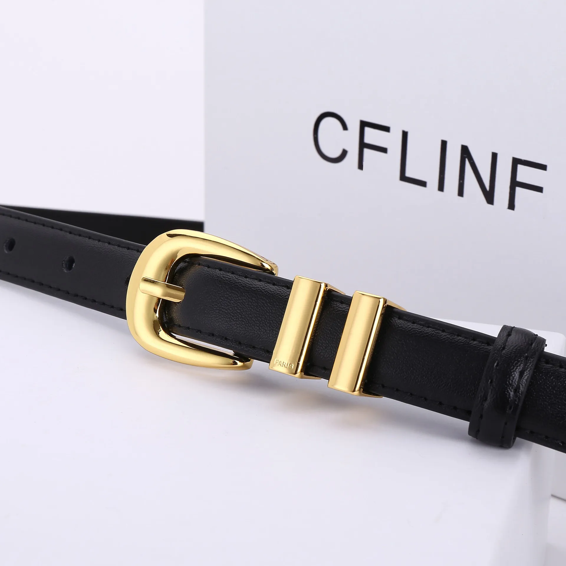 Genuine Leather 18mm Celene Belt for Women: Designer High  display picture 2