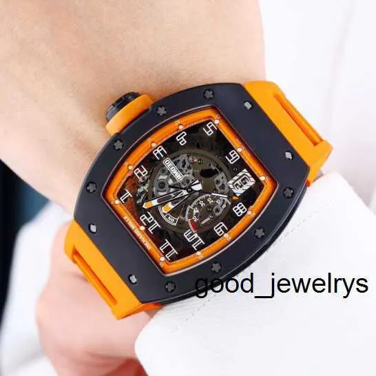 RM Wrist Watch With Box Richards Milles Wristwatch Rm030 Automatic Mechanical Watch Rm030 Ceramic Orange Storm Limited Edition Fashion Leisure Sports Wrist