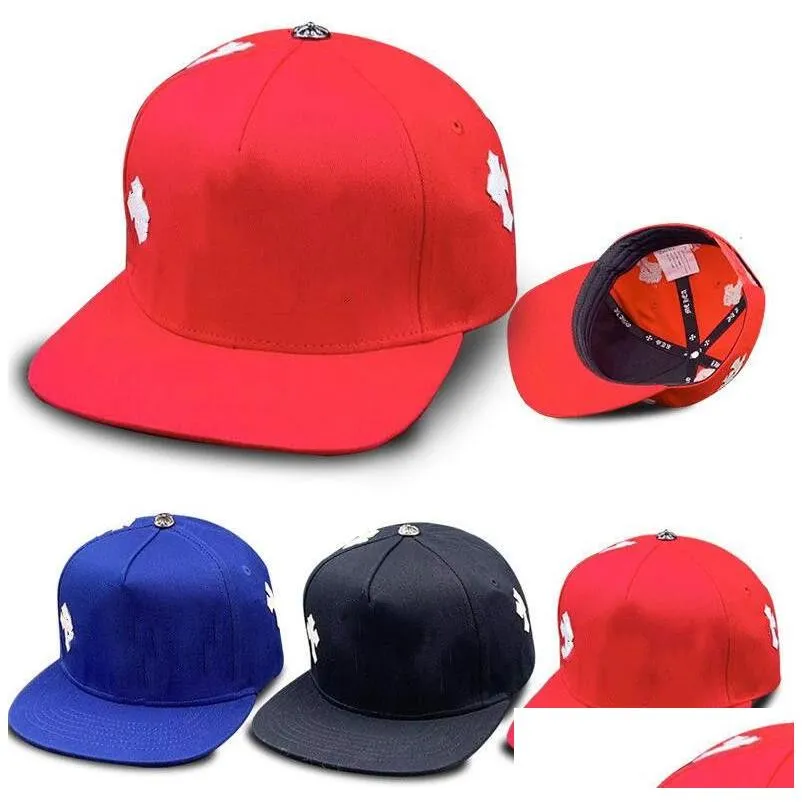 Snapbacks Cross Flower Designer Caps Baseball Mens Blue Black Chrome Women Ball Fashion Letter Pattern Hats High Quality Ch Cap Hearts Otclv