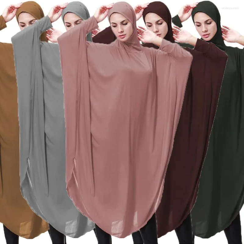 Vêtements ethniques Ramadan Femmes musulmanes Capuchon Hijab Robe Prière Vêtement Long Khimar Robe Abaya Couverture complète Eid Djellaba Robe Islamique Burka