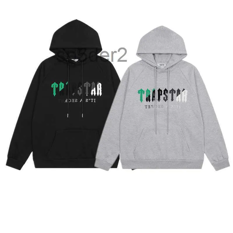 Abbigliamento firmato Felpe da uomo Felpa con cappuccio Trendy Trapstar Verde Nero Grigio Bianco Asciugamano ricamato Coppia da donna Maglione con cappuccio allentato e rilassato HG3N