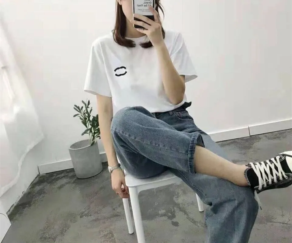 2023 New Summer Women Tshirt Letters Print Short Sleeve Men`s and Women`s Lovers Round Neck Loose T-shirt Casual Cotton T-Shirt Black White Short Sleeve Sexy tops