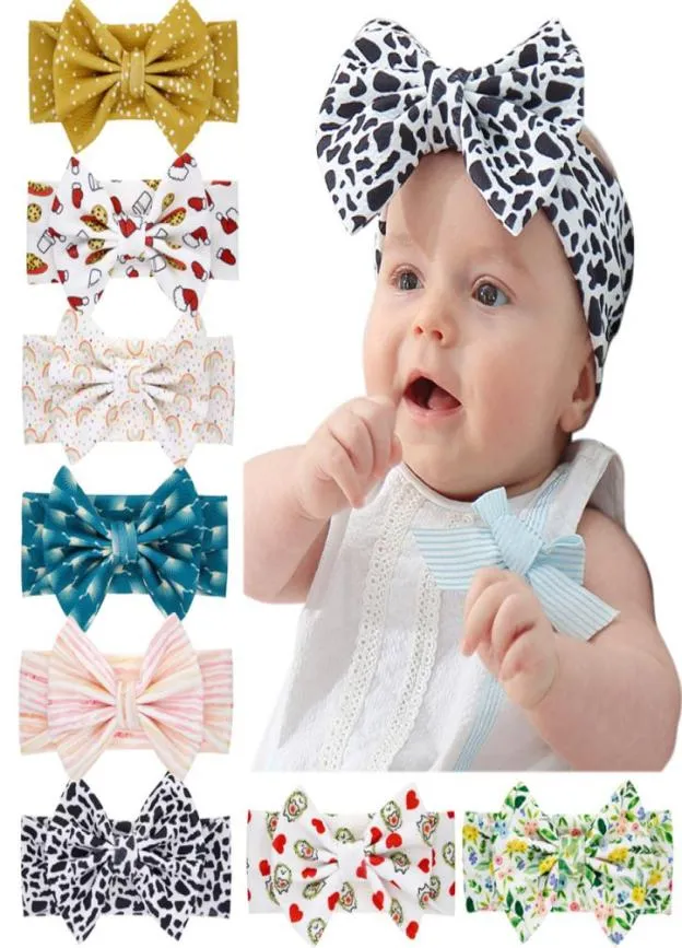 Baby Girls big bow headbands Elastic Bowknot hairbands Floral headwear Kids headdress wide cute bands Infant Toddler Turban Head A6427594