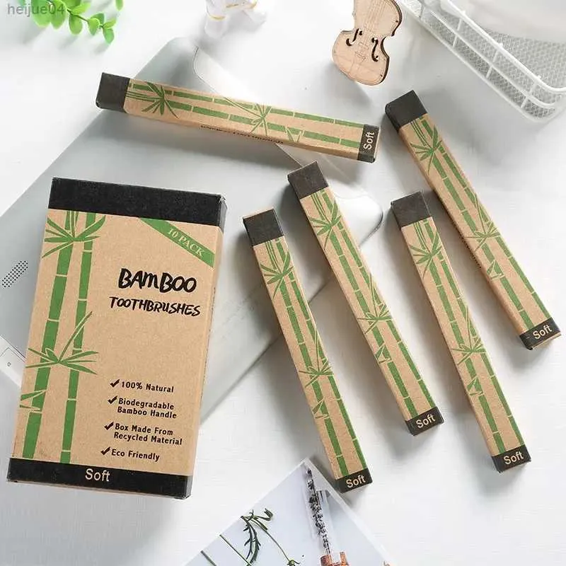 Tandborste över gränsen för en enda bambu tandborste set naturlig bambu tandborste tablett set tio pack bambu produkter tandborste