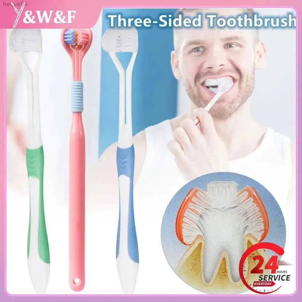 Toothbrush Stereo Three-Sided Toothbrush PBT Ultra Fine Soft Hair Adult Children'sToothbrushes Tongue Scraper Deep Cleaning Oral Care Teeth